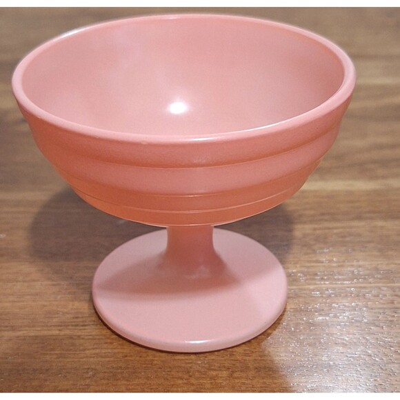 Hazel Atlas Moderntone Platonite Set of 5 Pastel Dessert Sherbert Cups Vintage - Picture 5 of 9